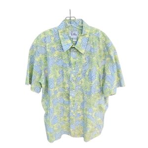 Lilly Pulitzer Vintage Label Tropical Print Short-Sleeve Cotton Shirt Men's XL